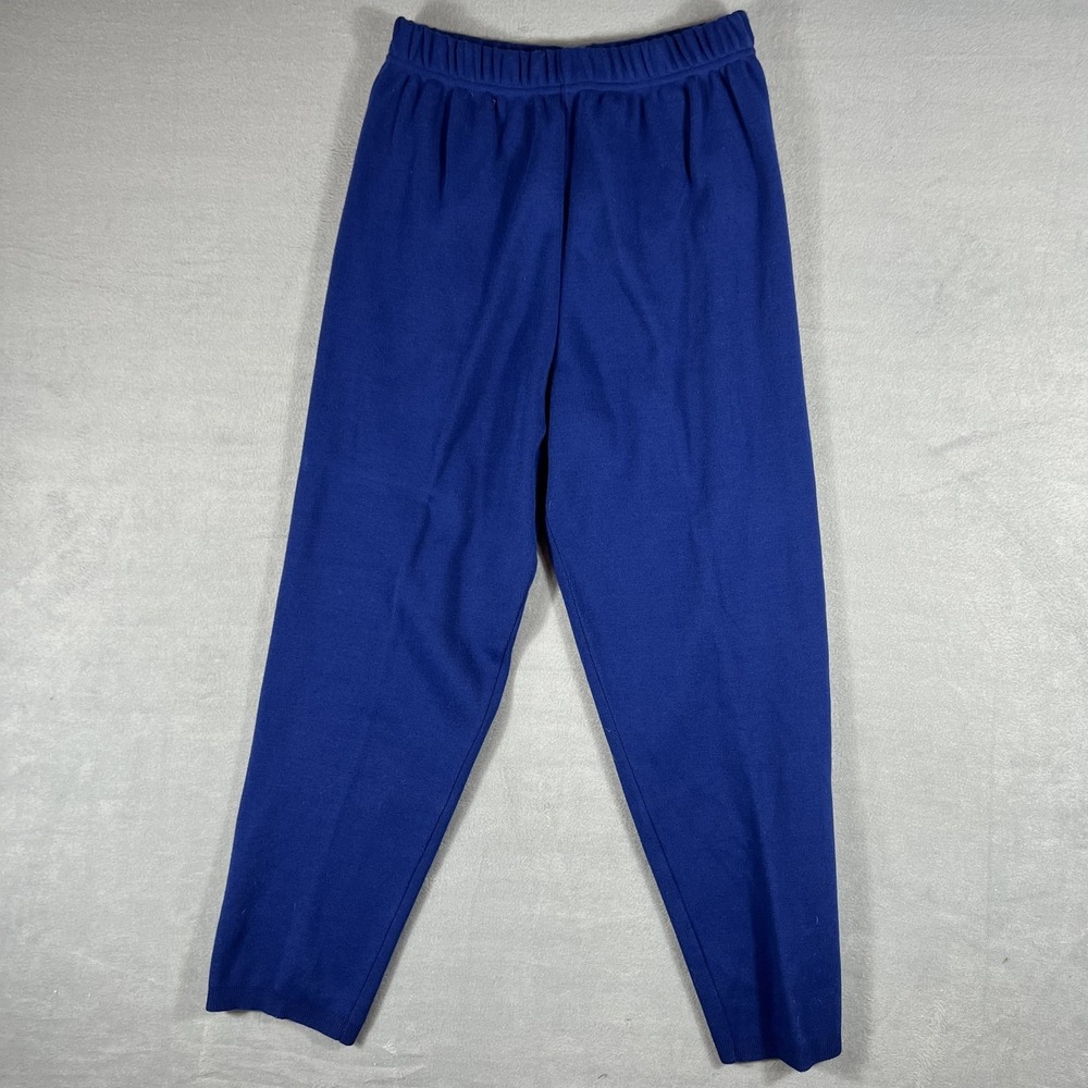 Karen Lessly Women's Royal Blue Pull-On‎ Knit Pants Size L 100% Acrylic Made in